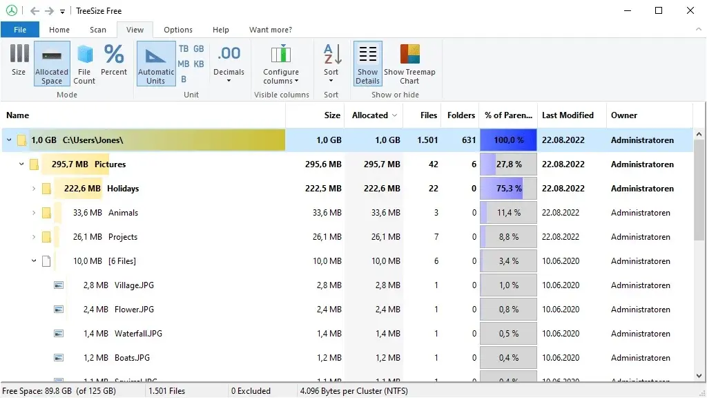 TreeSize Professional